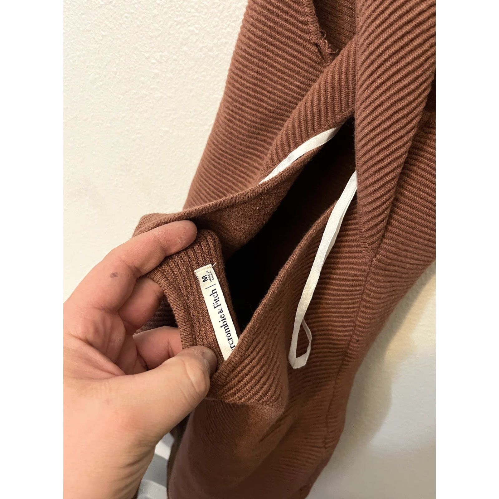 Abercrombie & Fitch Abercrombie & Fitch Dress Knit Ribbed Crossback Brown Sleeveless M Women Bodycon Short Print: N/A Size M / US 6-8 / IT 42-44 - 4 Thumbnail