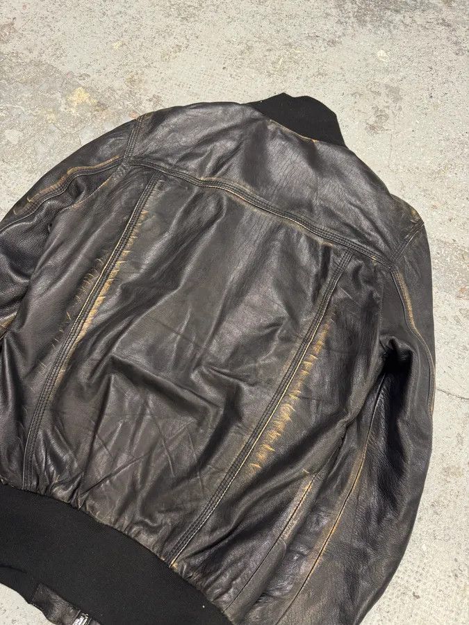 Dolce & Gabbana 2000s Dolce & Gabbana Faded Brown Leather Zip Jacket Size US S / EU 44-46 / 1 - 5 Thumbnail