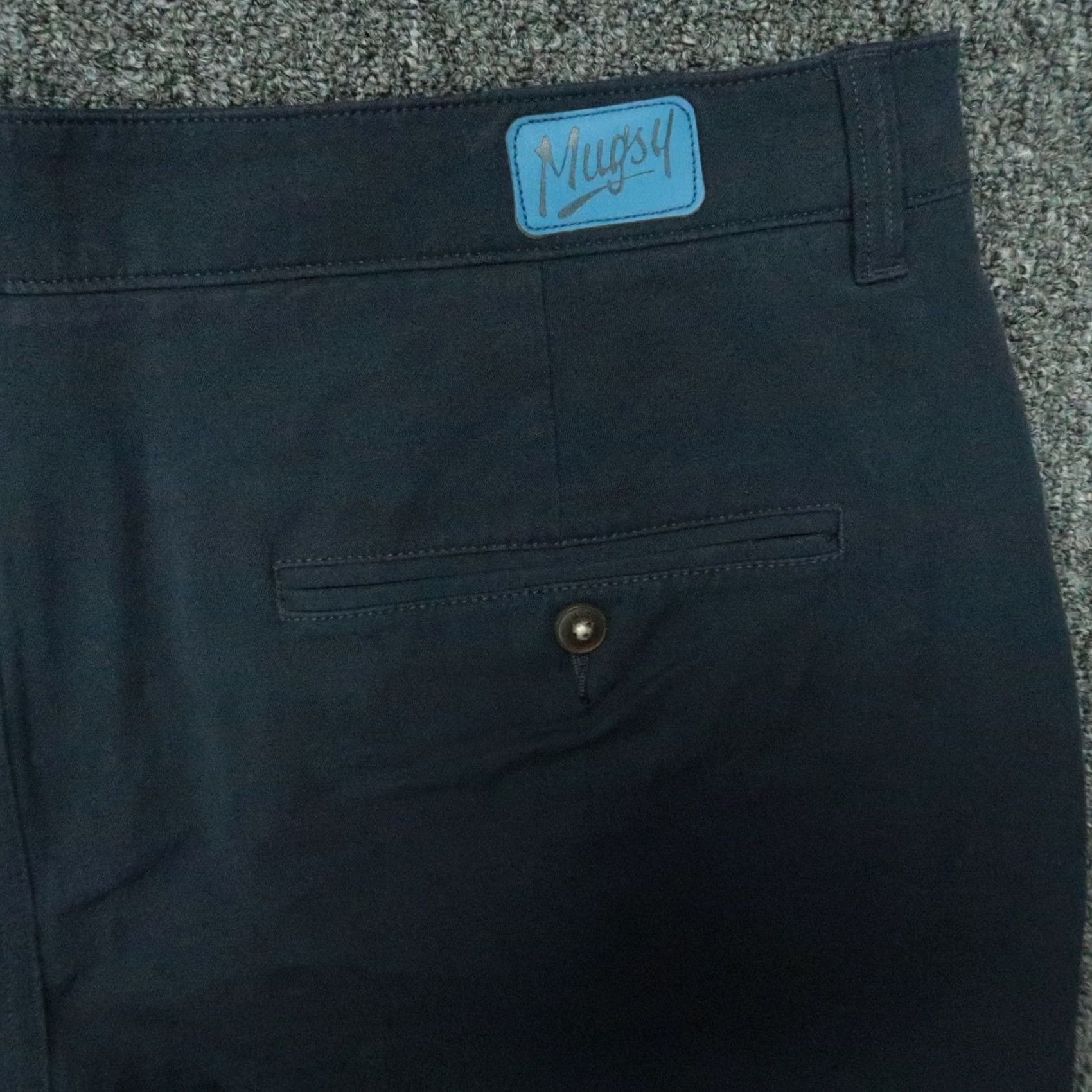Vintage Mugsy Shorts Mens 40 Navy Blue Morgans Stretch Flat Front Golf Casual Chino Pockets 9in Inseam Regular Size 40 Blue Size US 40 / EU 56 - 6 Thumbnail