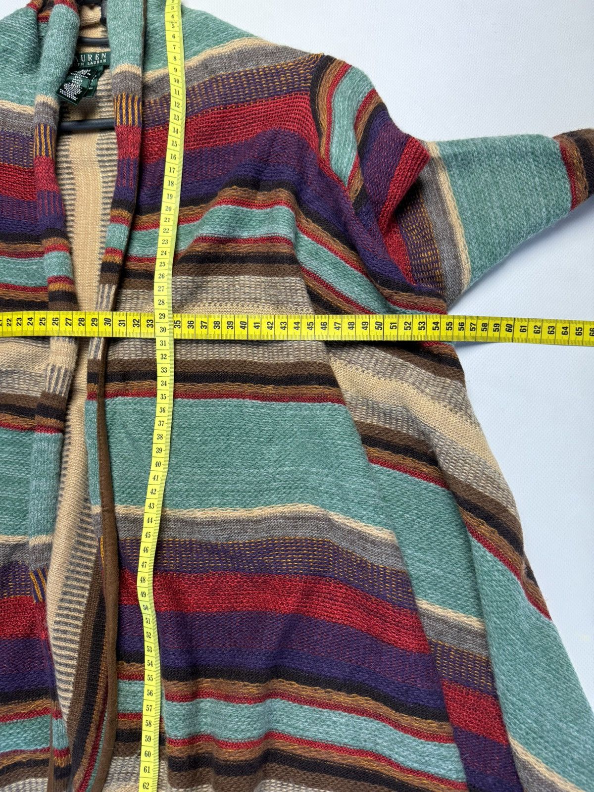 Lauren Ralph Lauren × Vintage Lauren Ralph Lauren Stripes Wool/Linen Cardigan Size S / US 4 / IT 40 - 11 Thumbnail
