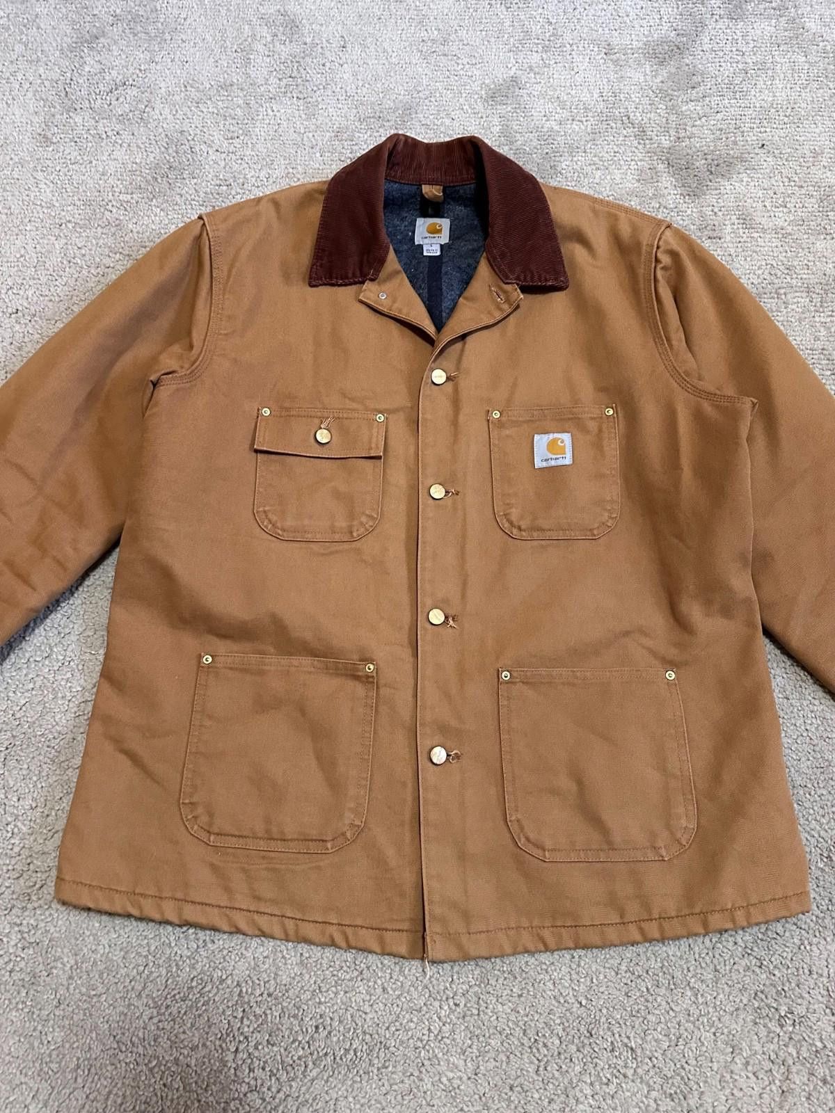 Carhartt Carhartt C01 BRN Blanket Lined Chore Workwear Jacket Sz L Size US L / EU 52-54 / 3 - 3 Thumbnail