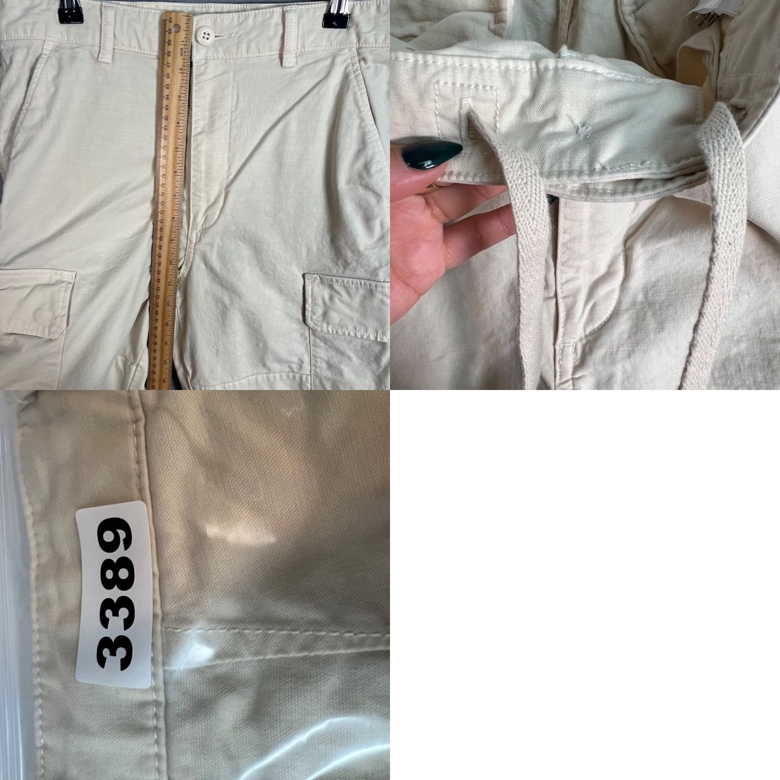 Uniqlo VINTAGE Uniqlo Mens Size Small 27-30 Hemmed Beige Cargo Straight Leg Pants Size US 29 - 8 Thumbnail
