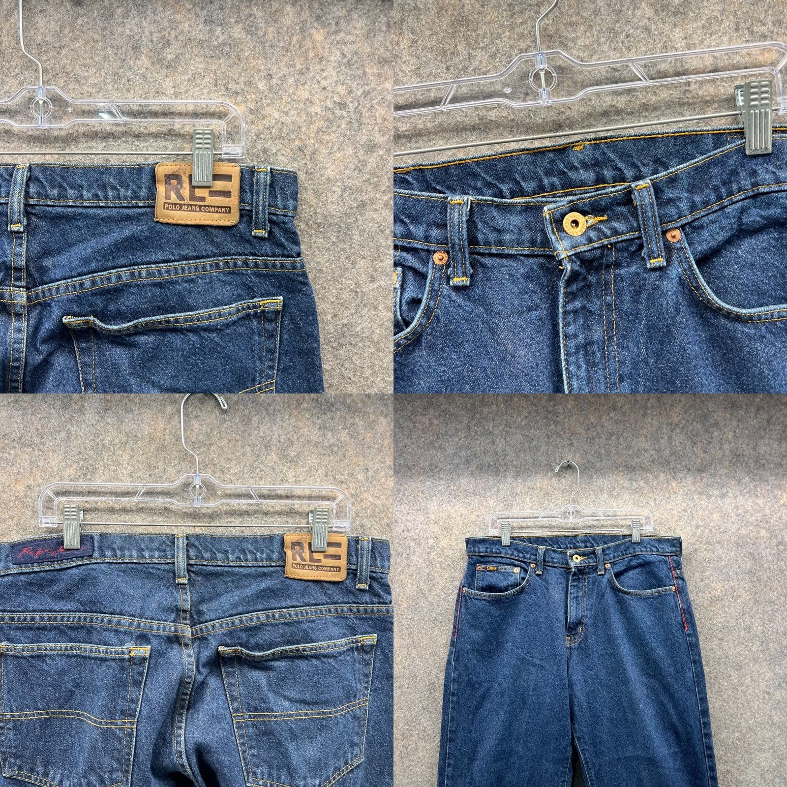 Ralph Lauren VINTAGE Ralph Lauren Jeans Men 34x30 Denim Cotton Straight Fit Blue 30 Inseam Regular Rise Mid 10-12 in Pockets Buttons Size 34 MENS Jeans Size US 34 / EU 50 - 8 Thumbnail