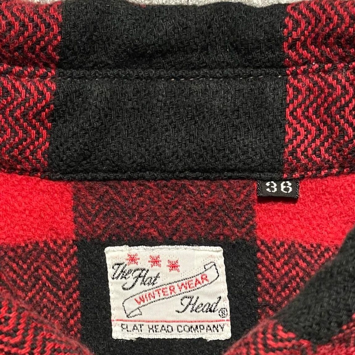 The Flat Head VINTAGE The Flat Head Flannel Shirt Block Check 36 Red Black Men's Button-Up Long Sleeve Cotton Wool Check Pattern 90s Style? Size US M / EU 48-50 / 2 - 7 Thumbnail