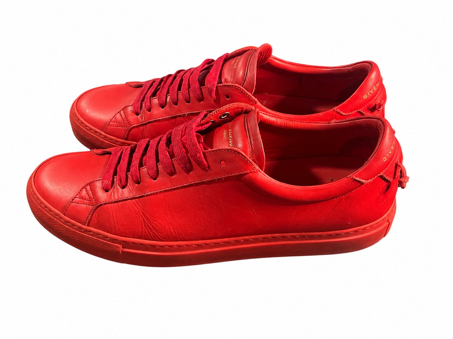Givenchy Givenchy Paris Red Leather Low Top Sneakers EU43 Men's Shoes Size US 10 / EU 43 - 1 Thumbnail