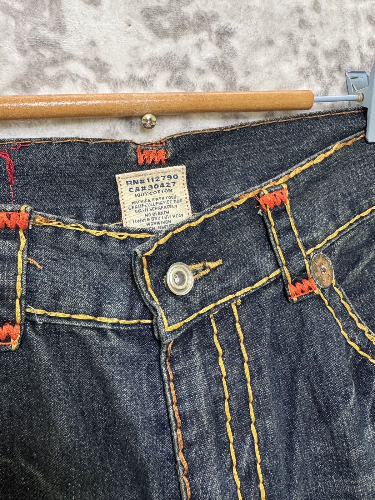 True Religion True Religion Billy Super T Rainbow Stitch Straight Leg Size US 33 - 8 Thumbnail