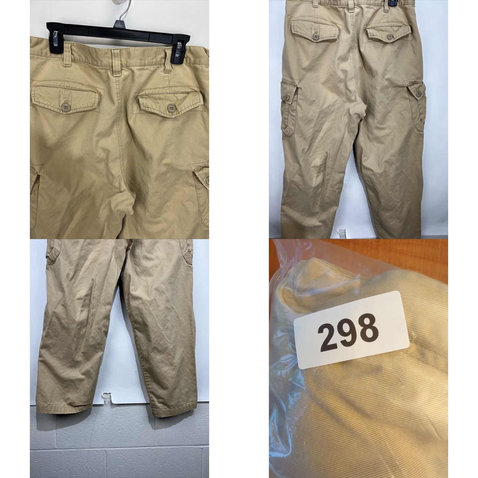Vintage Emergency Exit Cargo Pants Mens 34 Khaki Canvas Cargo Pocket Baggy Y2K Outdoor 30 Inseam Straight Leg Pants 34x30 Size US 34 / EU 50 - 8 Thumbnail