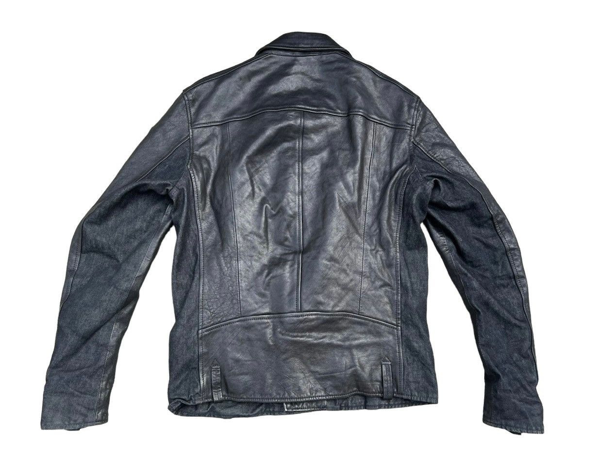 Leather Vintage Replay Double Collar Hybrid Leather Biker Jacket Size US L / EU 52-54 / 3 - 2 Thumbnail