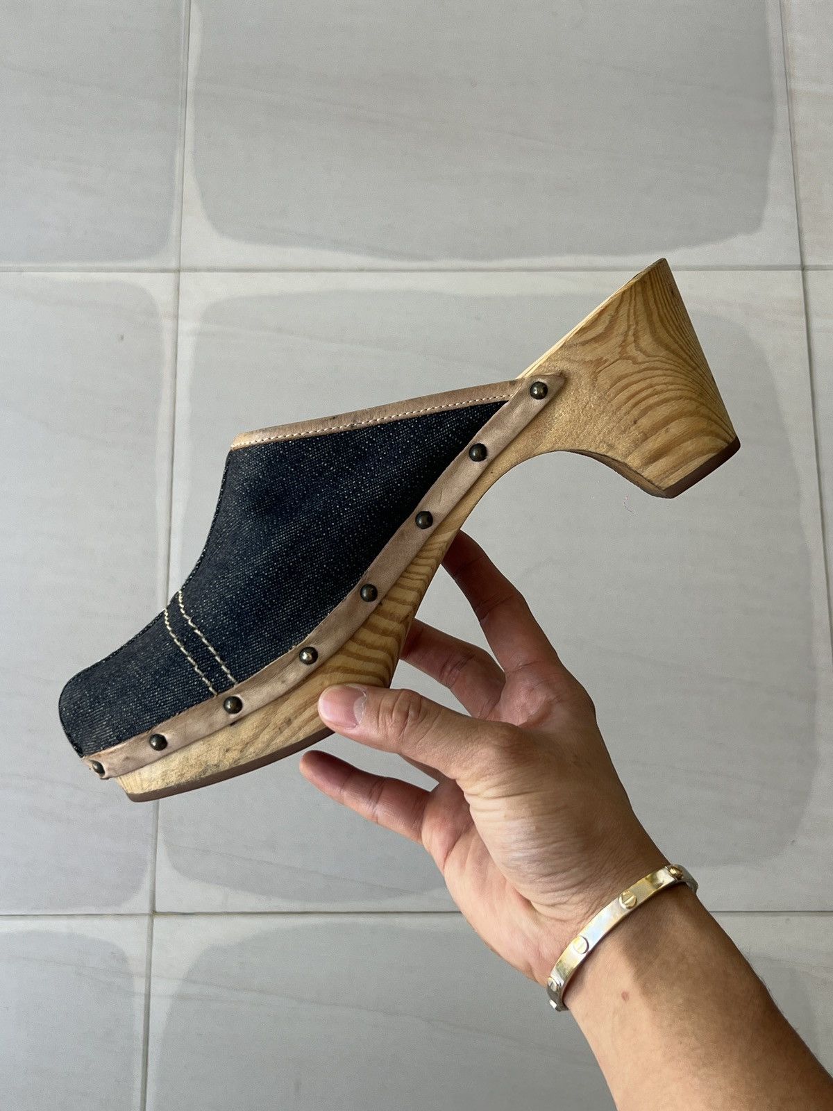 Miu Miu 1990s Miu Miu denim clogs Size US 8 / IT 38 - 16 Thumbnail