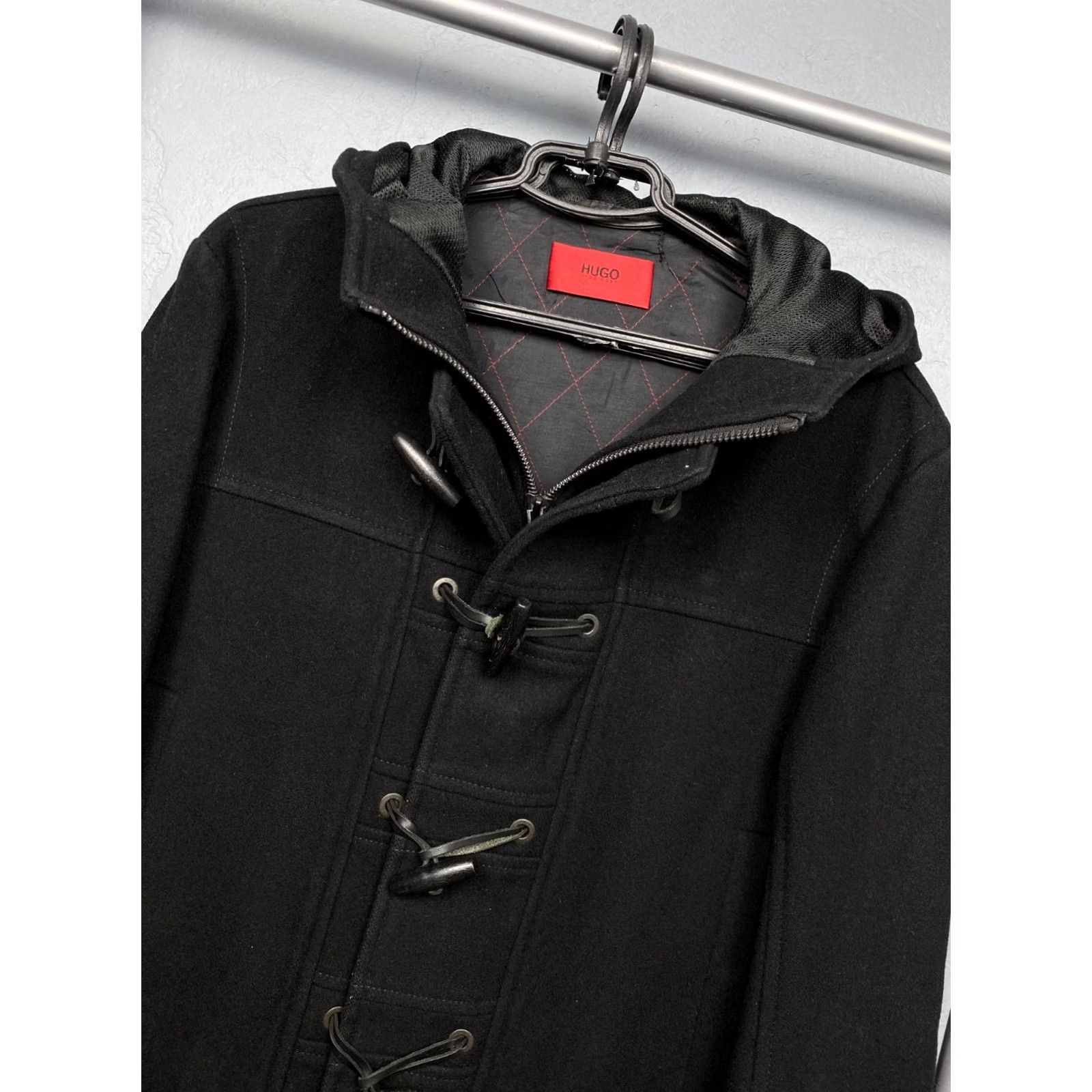 Hugo Boss VINTAGE Hugo Boss Mens Coat Duffle Wool Black M - Wool Duffle Coat Hugo Boss Size US M / EU 48-50 / 2 - 2 Thumbnail