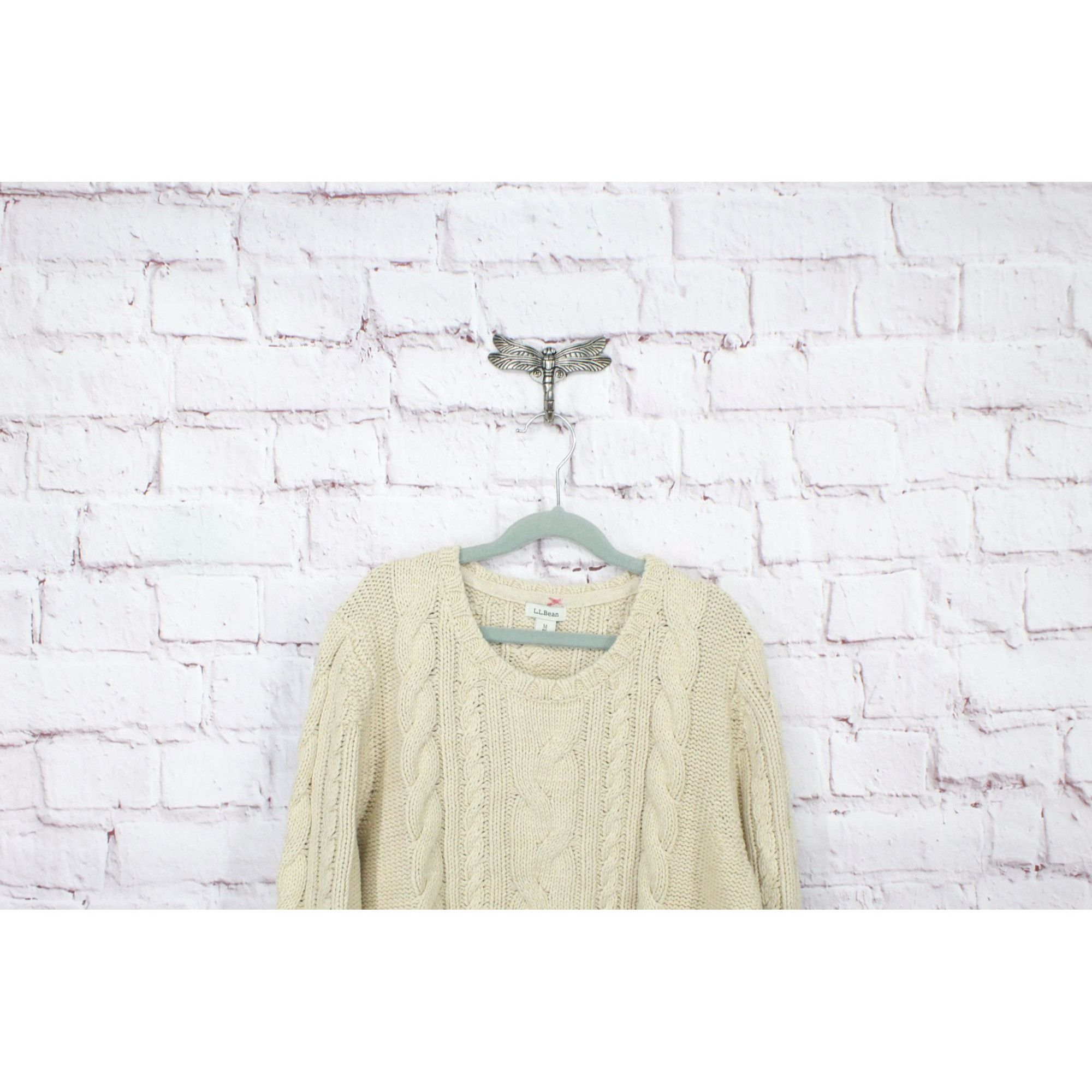 L.L. Bean LL Bean Women's Cable Sweater Crewneck Size M / US 6-8 / IT 42-44 - 2 Thumbnail