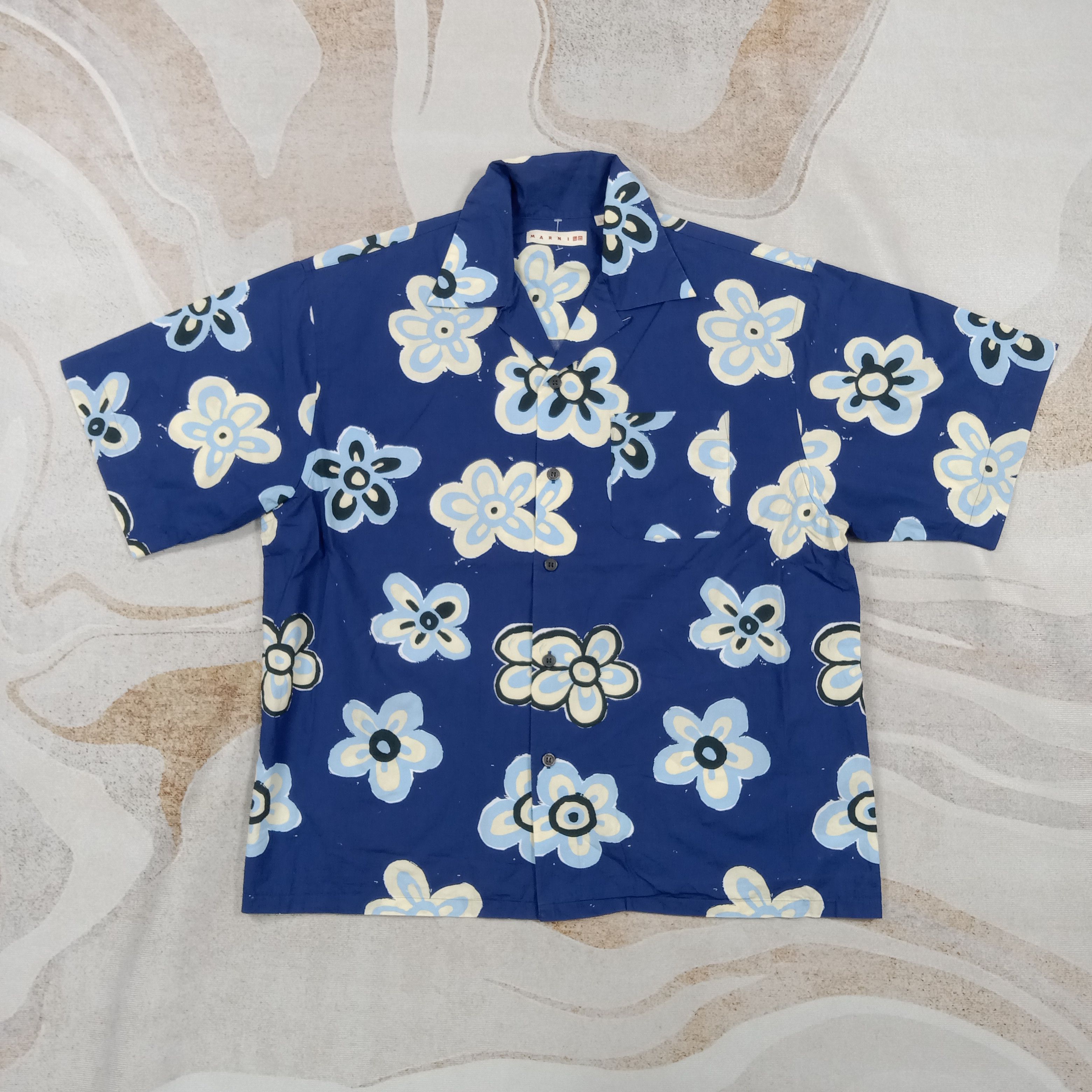 Marni × Uniqlo Marni X Uniqlo Flower Art Hawaii Boxy Shirt C276N64 Size US L / EU 52-54 / 3 - 1 Thumbnail