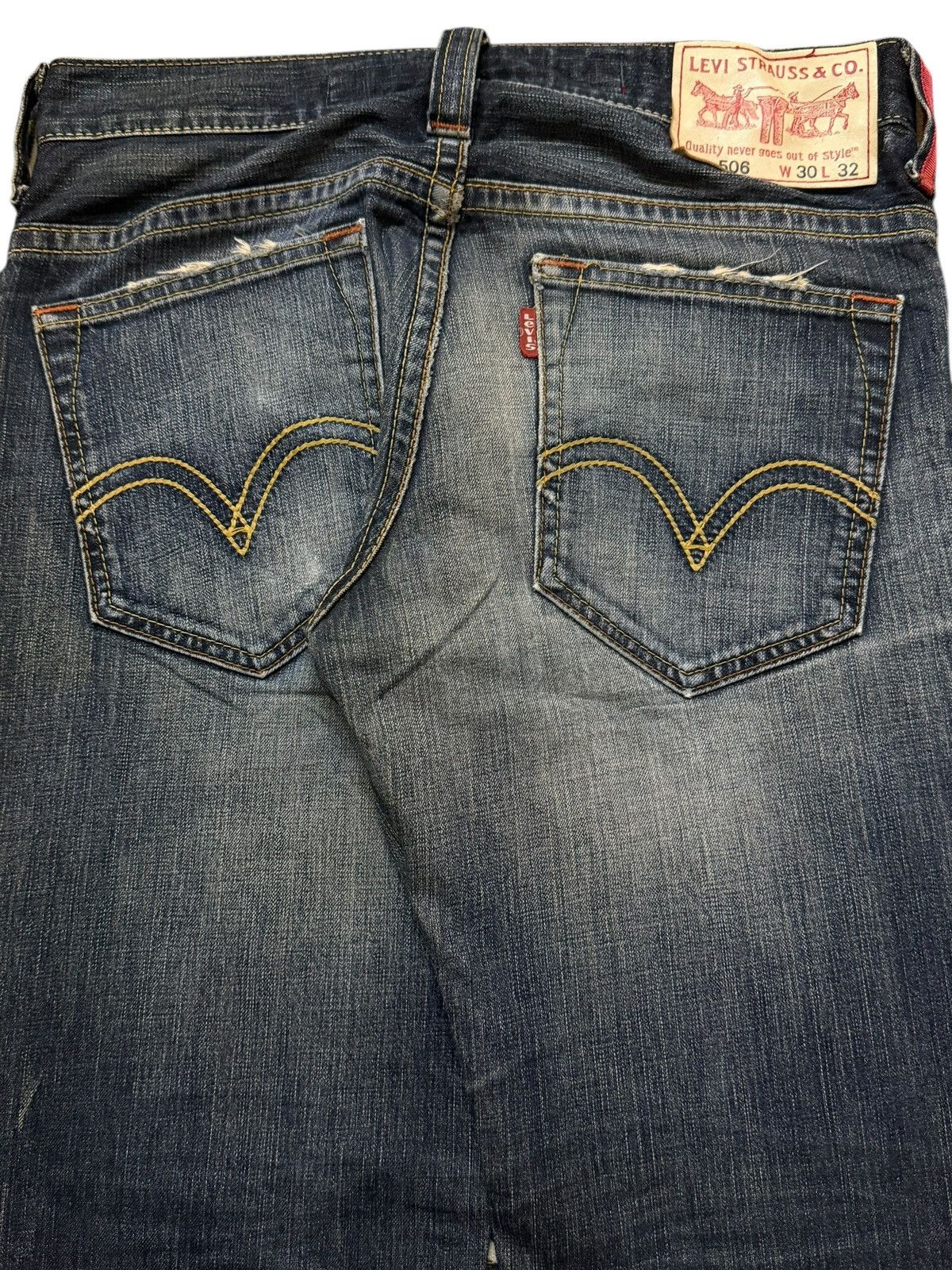 Levi's Vintage Clothing Vintage 90s Levis 506 Blue Wash Faded Distressed Straight Size US 31 - 5 Thumbnail
