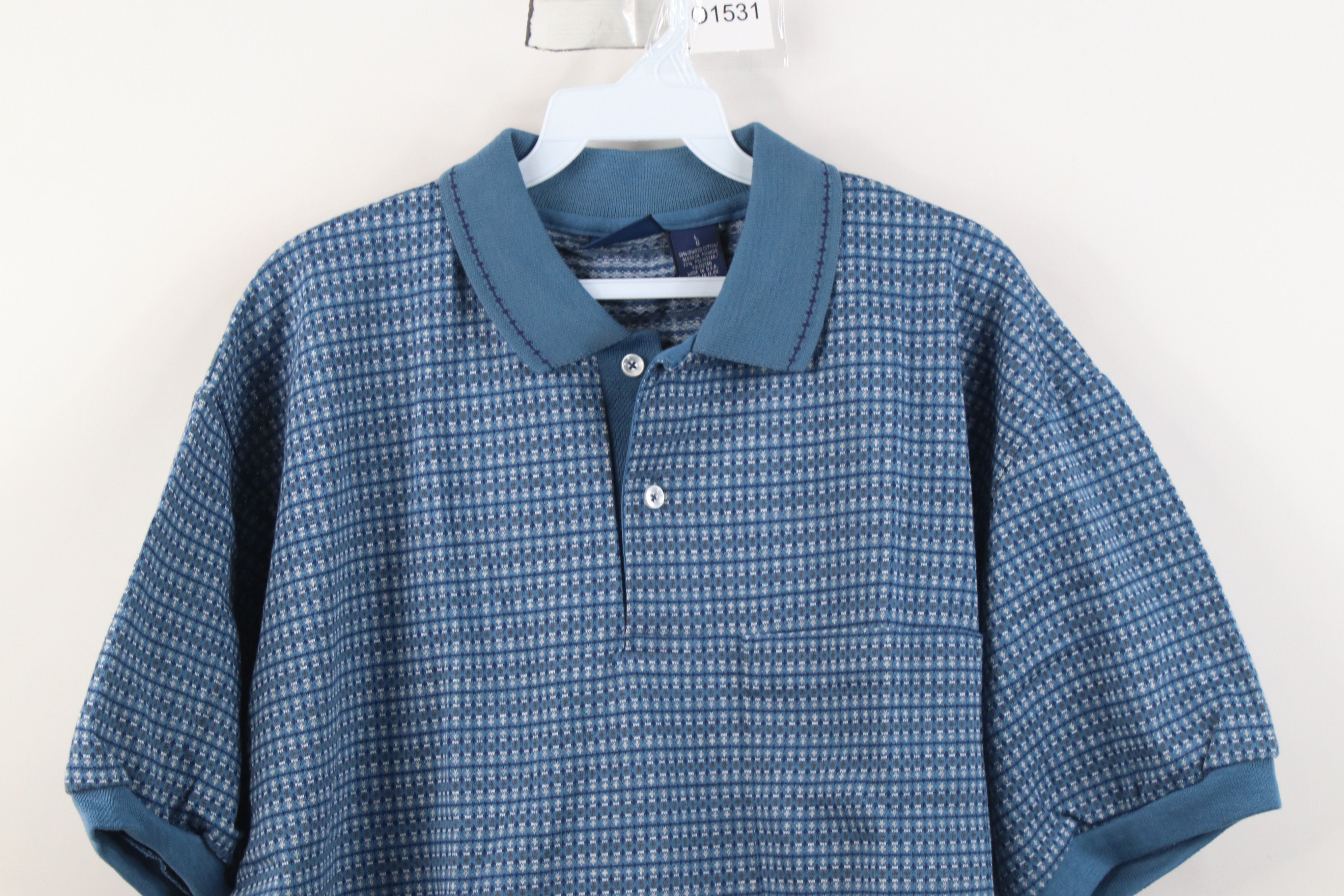 Vintage Vintage 90s Streetwear Knit Ringer Golf Polo Shirt Blue Size US L / EU 52-54 / 3 - 2 Thumbnail