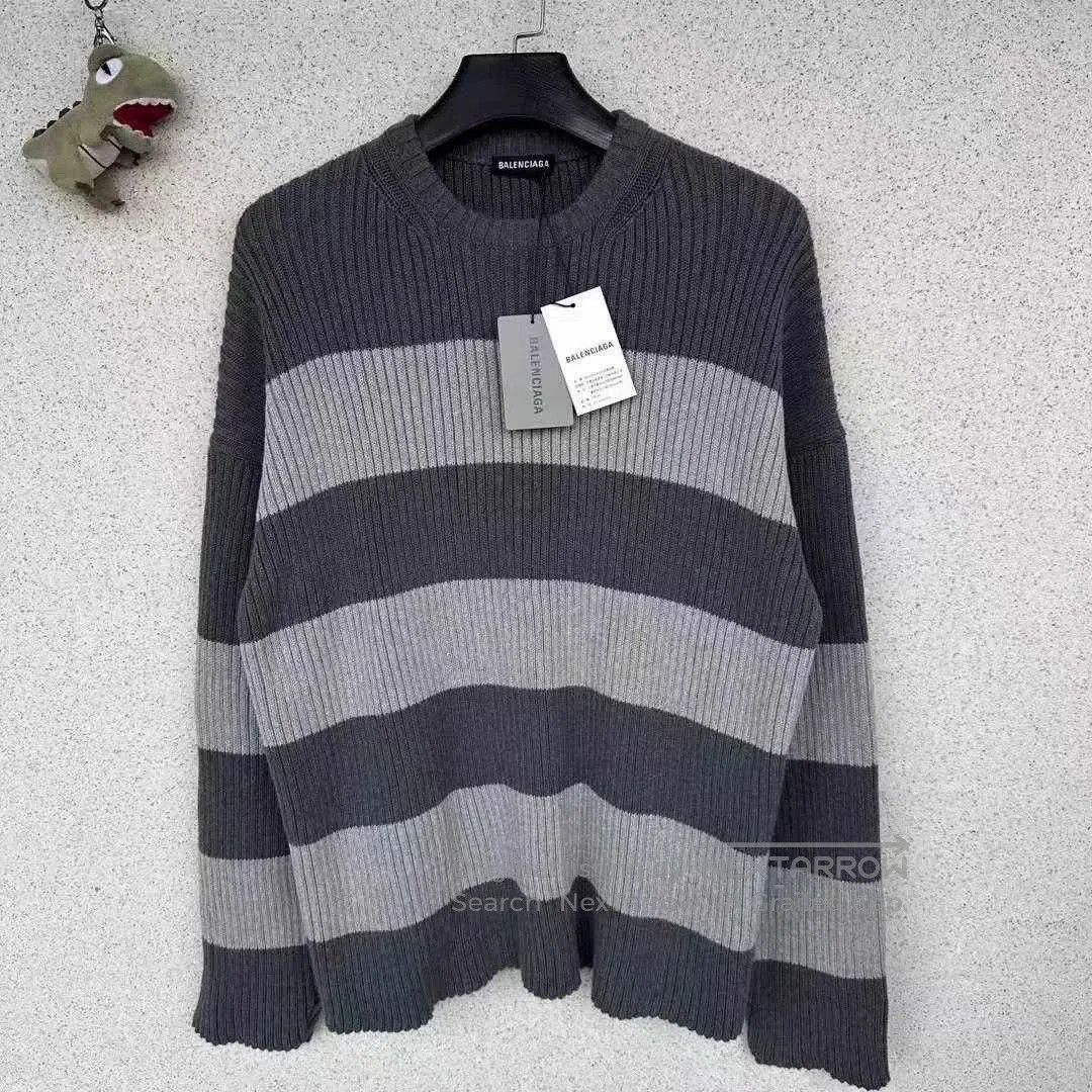 Balenciaga Black White Patchwork Lock Sweater.