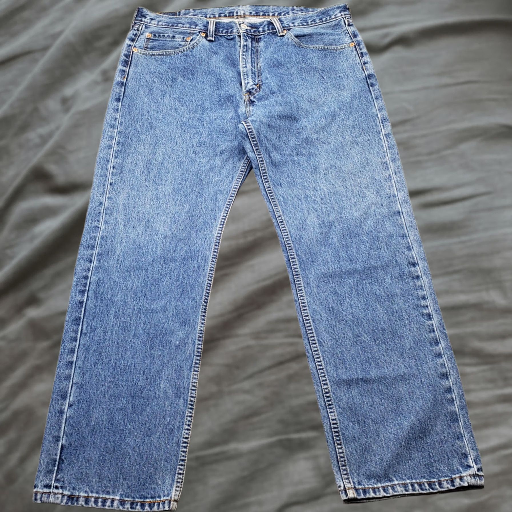 Levi's Levi's 505 Wide Leg Jeans Mens 38/30 Blue Denim Cotton Red Tab Arcuate Pocket Shirt Size US 38 / EU 54 - 1 Thumbnail