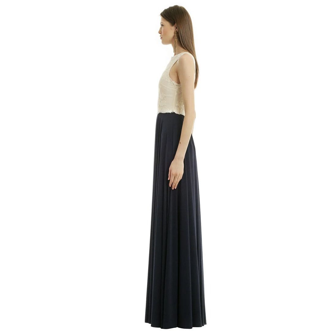 Other Catherine Deane Off-White Lace Top Navy Bottom Trixie Gown Size M / US 6-8 / IT 42-44 - 3 Thumbnail