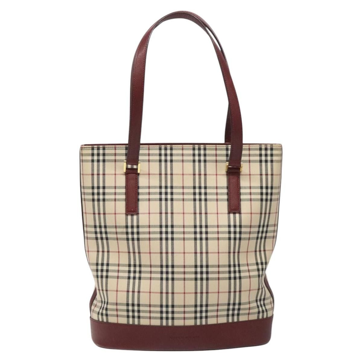 Burberry Nova Check Beige Canvas Tote Bag (Pre-Owned) Size ONE SIZE - 1 Thumbnail