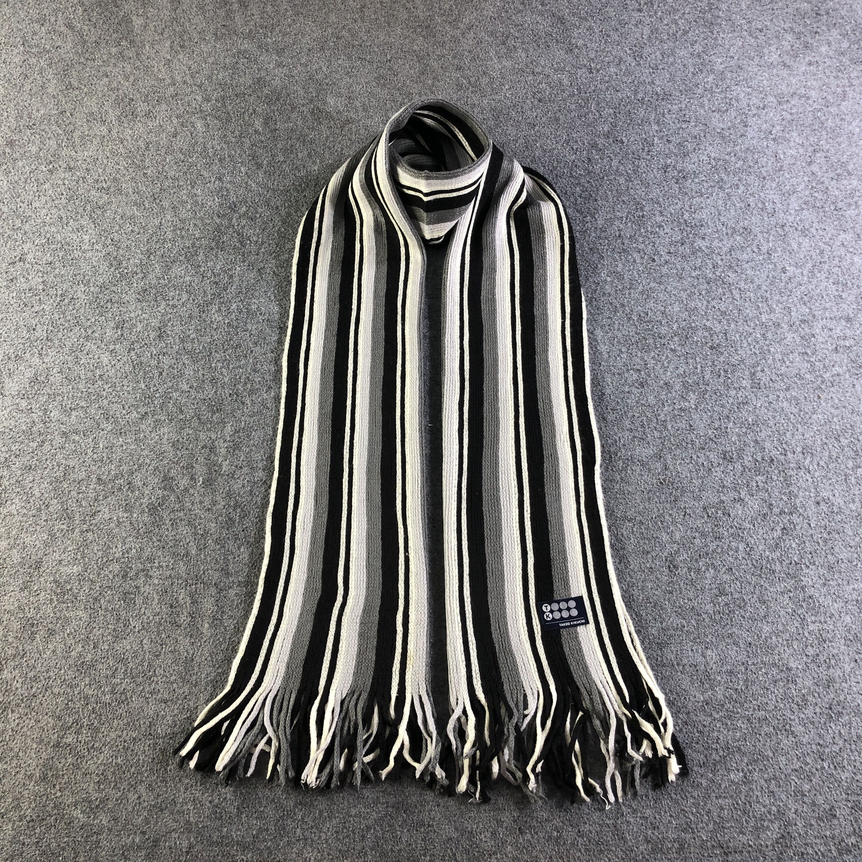 Takeo Kikuchi Takeo Kikuchi Striped Scarf Muffler Neckwear V2736 Size ONE SIZE - 1 Thumbnail