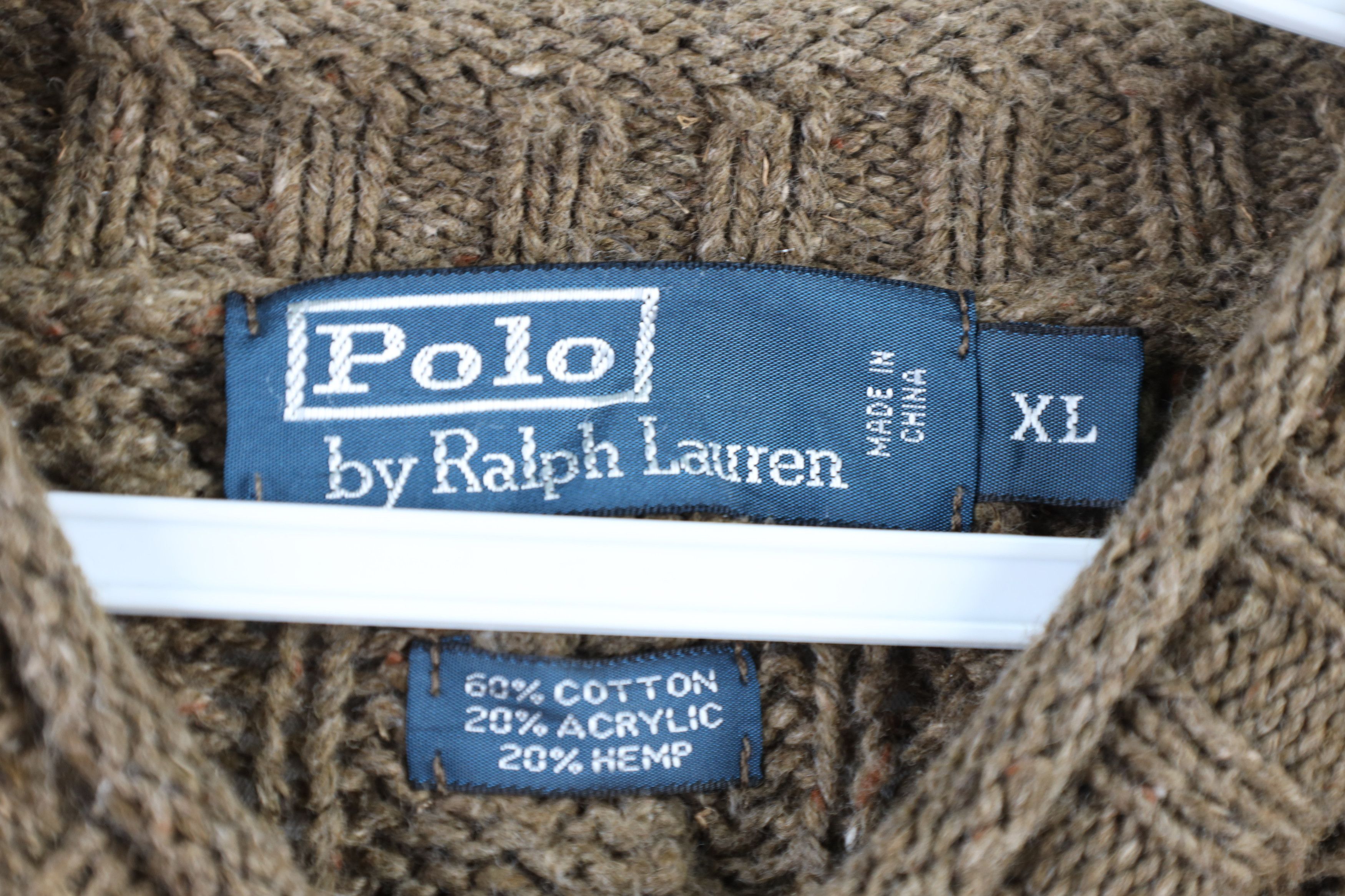 Ralph Lauren × Vintage Vintage 90s Ralph Lauren Chunky Knit Marled Sweater Brown Size US XL / EU 56 / 4 - 4 Thumbnail