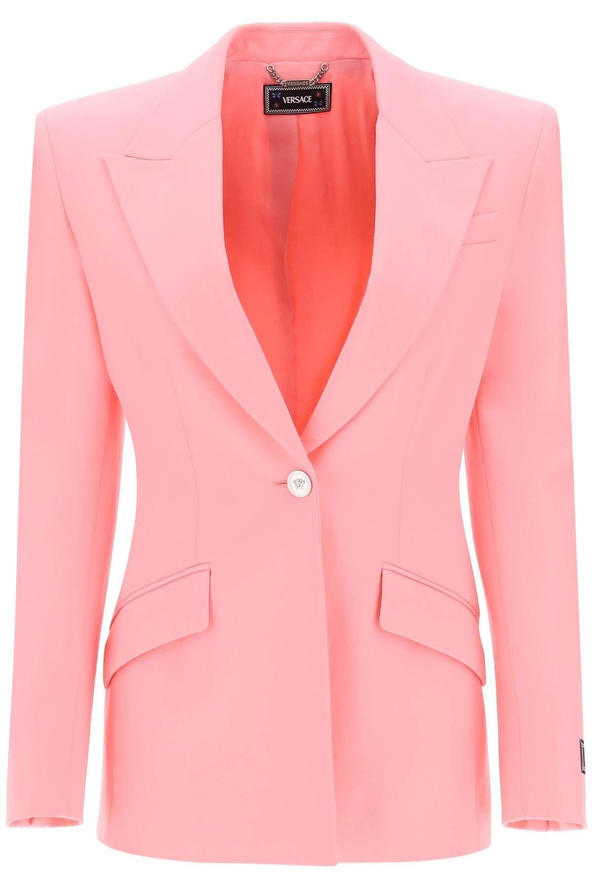 image of Versace Single-Breasted Medusa Jacket Size Eu 42 For Women in Pink