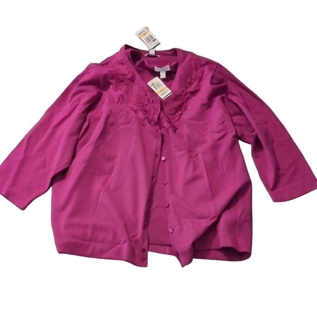 Charter Club Charter Club Purple Cardigan Sweater & Vest Sz 3X Size 3XL / US 20-22 - 1 Thumbnail