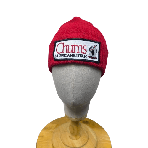 🏔 Chums spellout big patch made in usa beanie hat