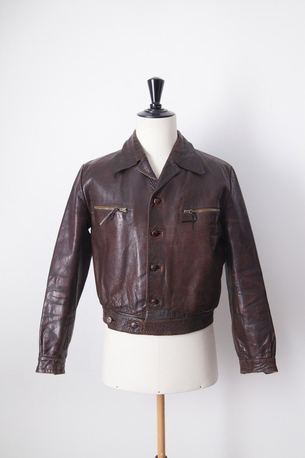 Vintage Vintage 1930's/1940's French cyclist leather jacket Size US M / EU 48-50 / 2 - 1 Thumbnail