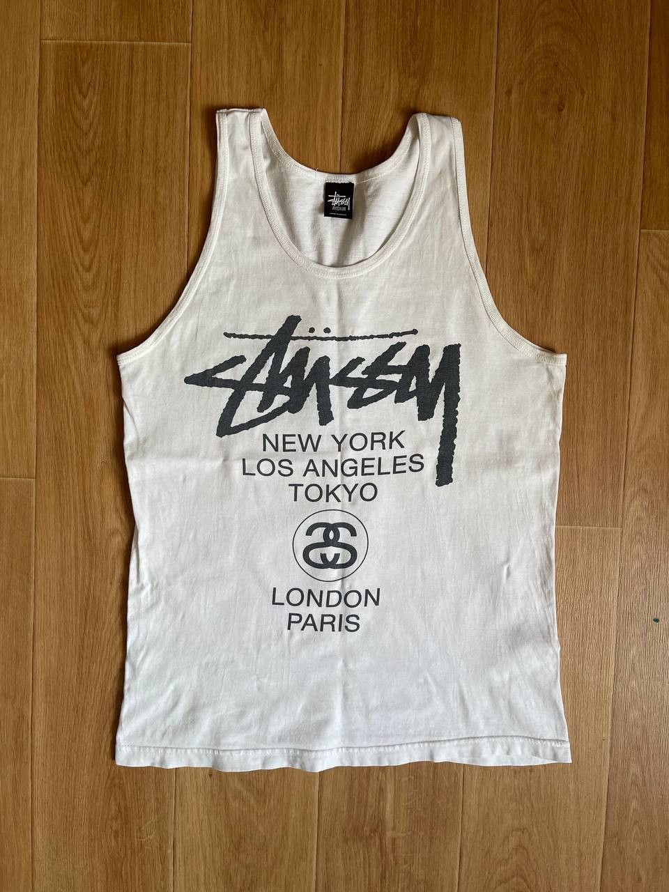 Japanese Brand × Stussy Stussy Tour Big Logo Tank Top Shirt Size US M / EU 48-50 / 2 - 2 Thumbnail