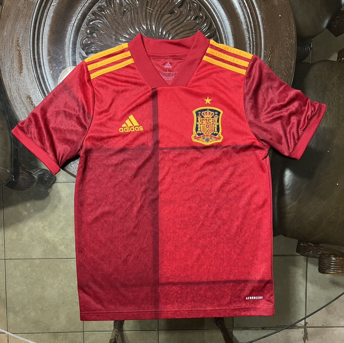 Adidas Adidas 2020/2021 SpainNational Team Anniversary Home Jersey Size US XXS / EU 40 - 1 Thumbnail