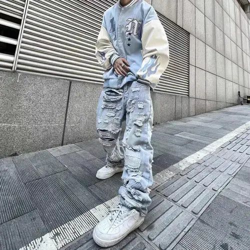 Japanese Brand × Jean High Street Heavy Industry Washed Ripped Casual Jeans Size US 32 / EU 48 - 1 Thumbnail