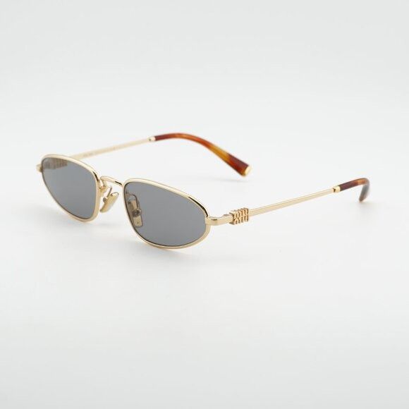 Miu Miu Miu Miu MUA52S 5AK40O Sunglasses Gold Cat Eye Frame, Grey Size ONE SIZE - 1 Thumbnail
