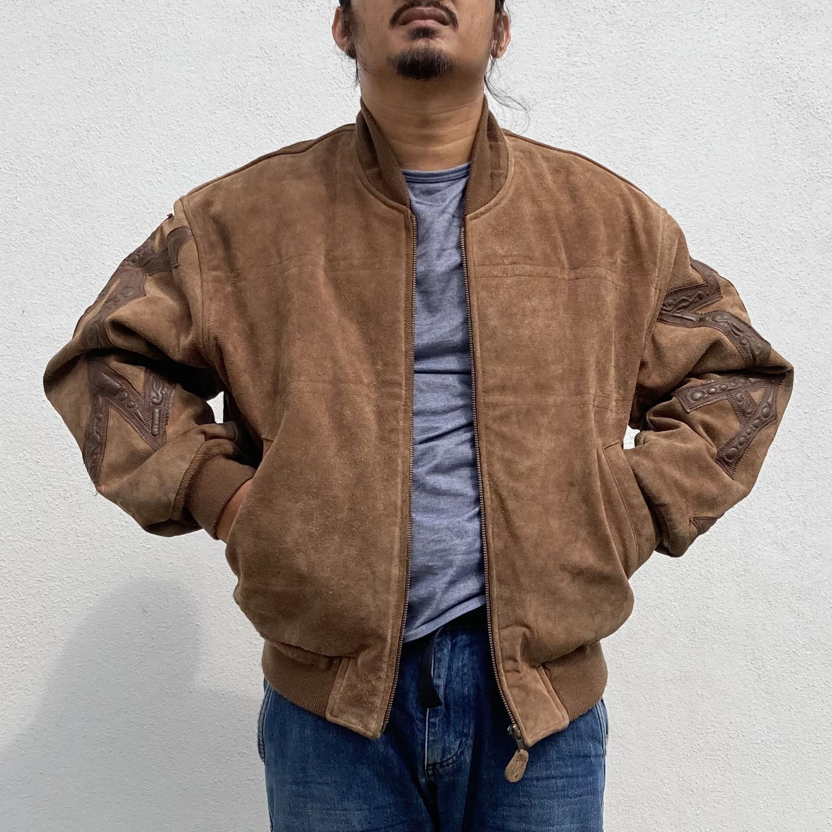 Designer × Kansai Yamamoto Kansai MAN Yutaka Nishimura Suede Leather Bomber Jacket Size US M / EU 48-50 / 2 - 3 Thumbnail