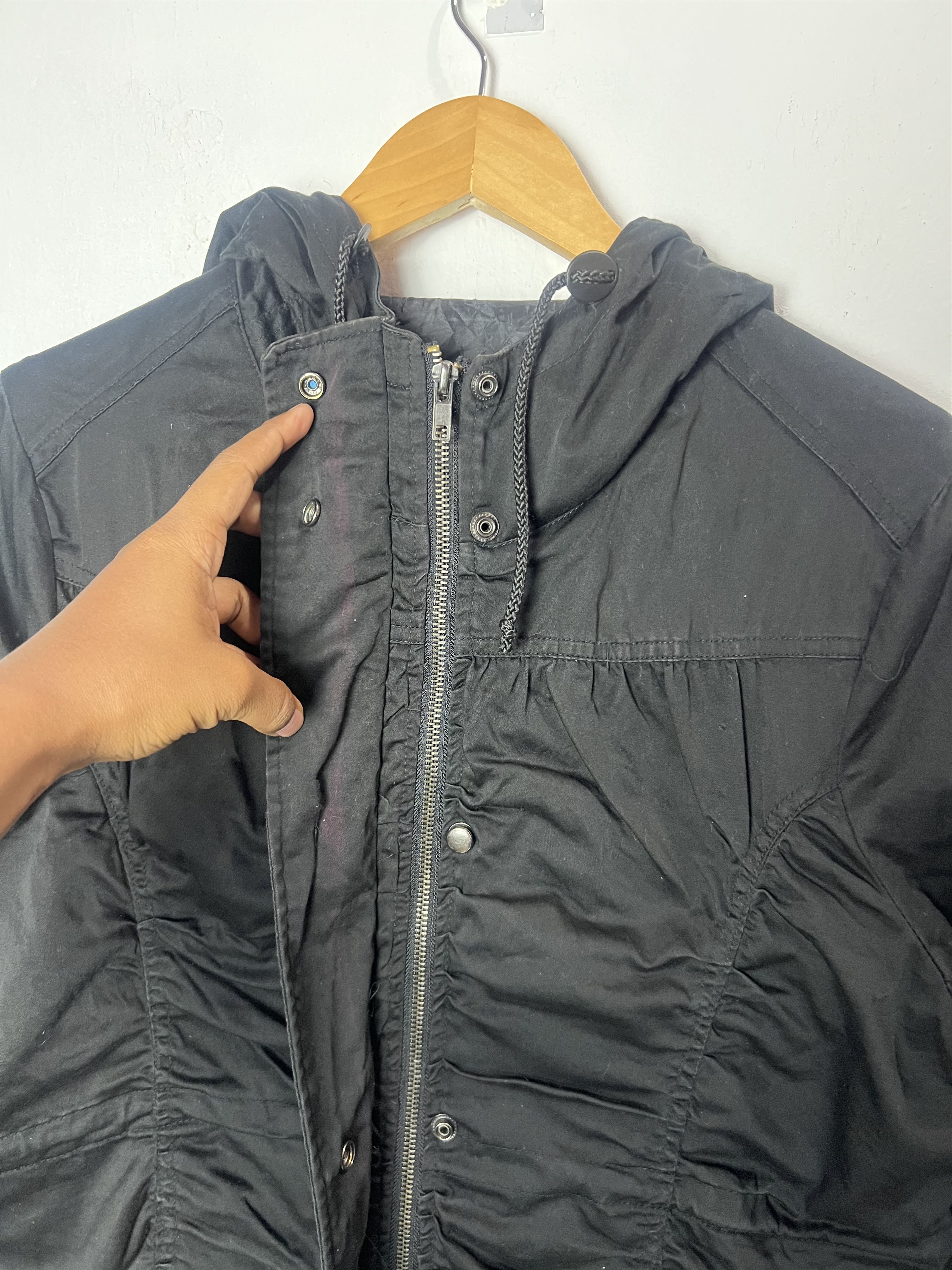 14th Addiction Meubles De Monde Shirring Puckering Cinched Hooded Jacket Size US M / EU 48-50 / 2 - 7 Thumbnail