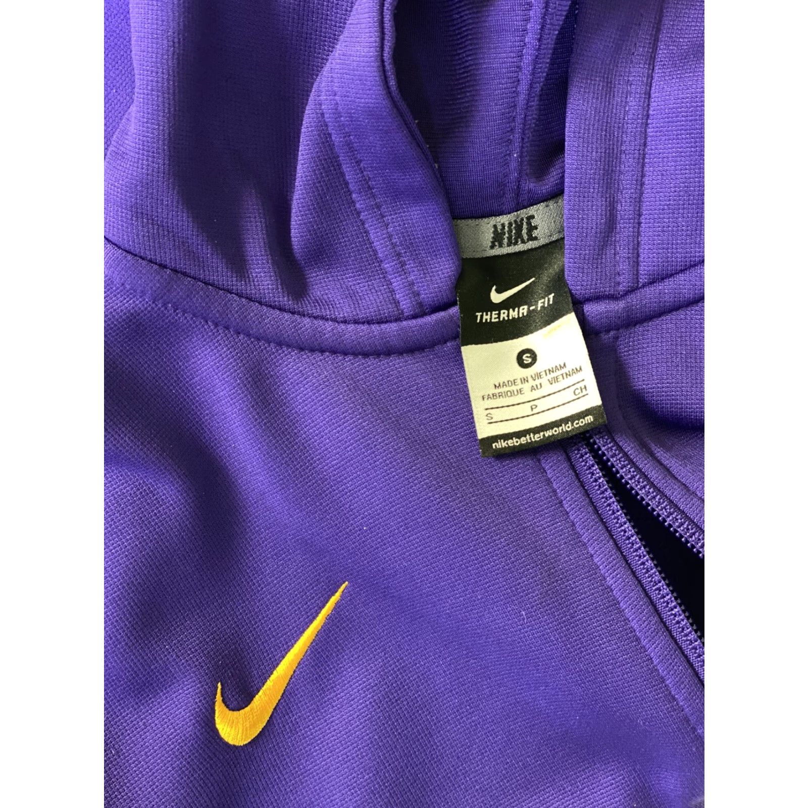Nike Nike Therma Fit Hoodie Jacket S Purple Gold Full Zip Hooded Sweatshirt Womens Size S / US 4 / IT 40 - 5 Thumbnail
