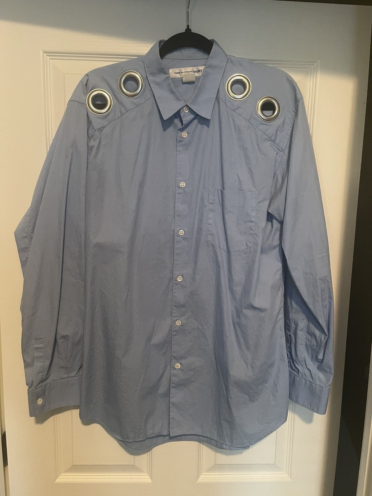 Comme des Garcons SHIRT CDG Shirt Giant Eyelet Cut Out Button Up Shirt Size US L / EU 52-54 / 3 - 1 Thumbnail