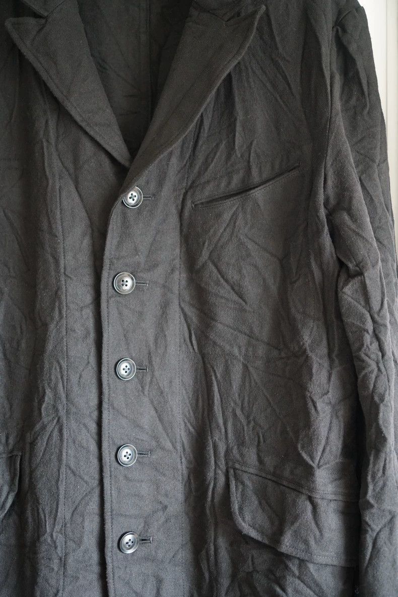 Yohji Yamamoto Yohji Yamamoto Yohji Yamamoto Black Wrinkled Wool Coat Size US L / EU 52-54 / 3 - 3 Thumbnail