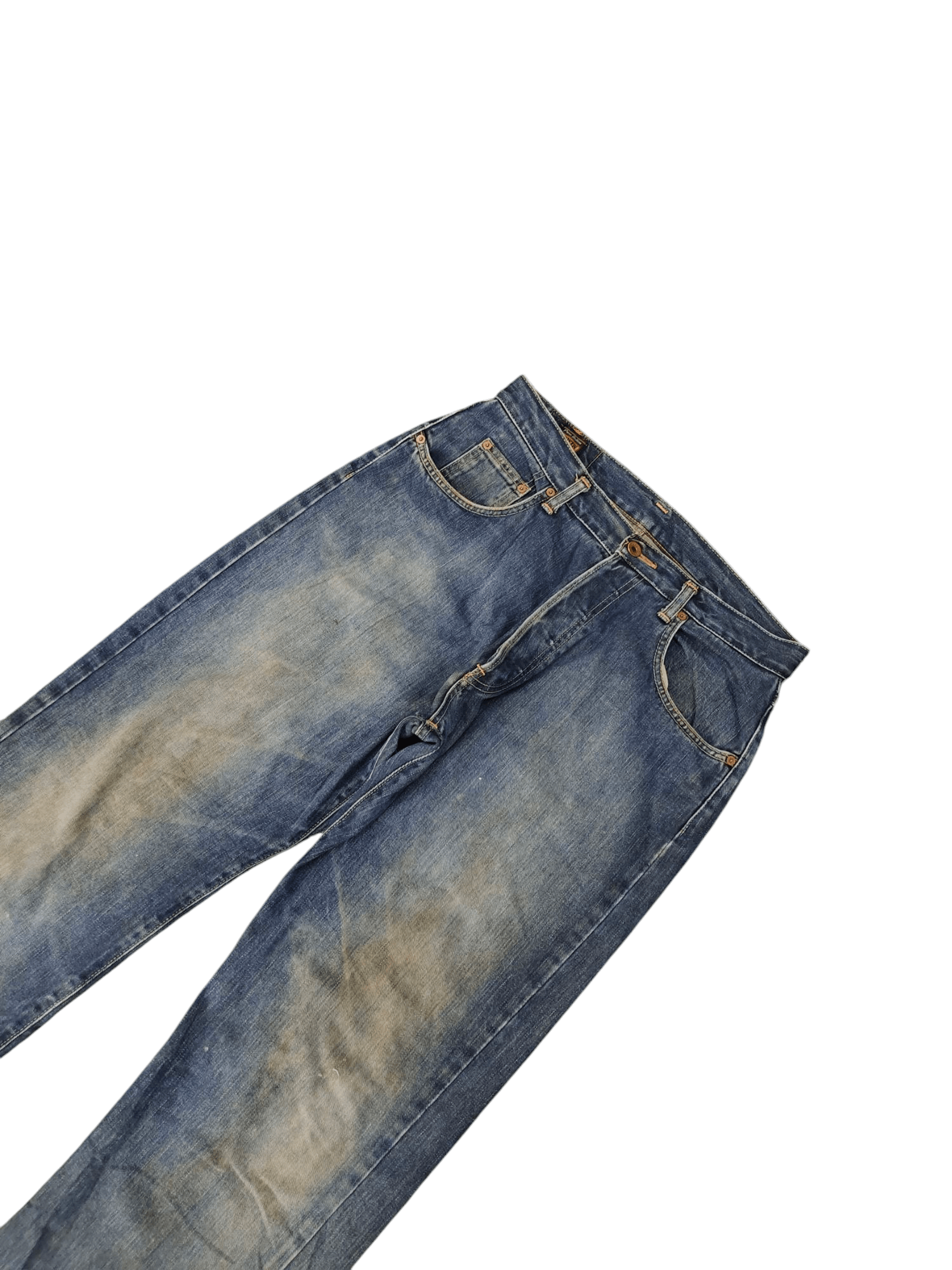 Kapital Vintage 90s Edwin Clawmark Distress Faded Denim Jeans Size US 32 / EU 48 - 2 Thumbnail