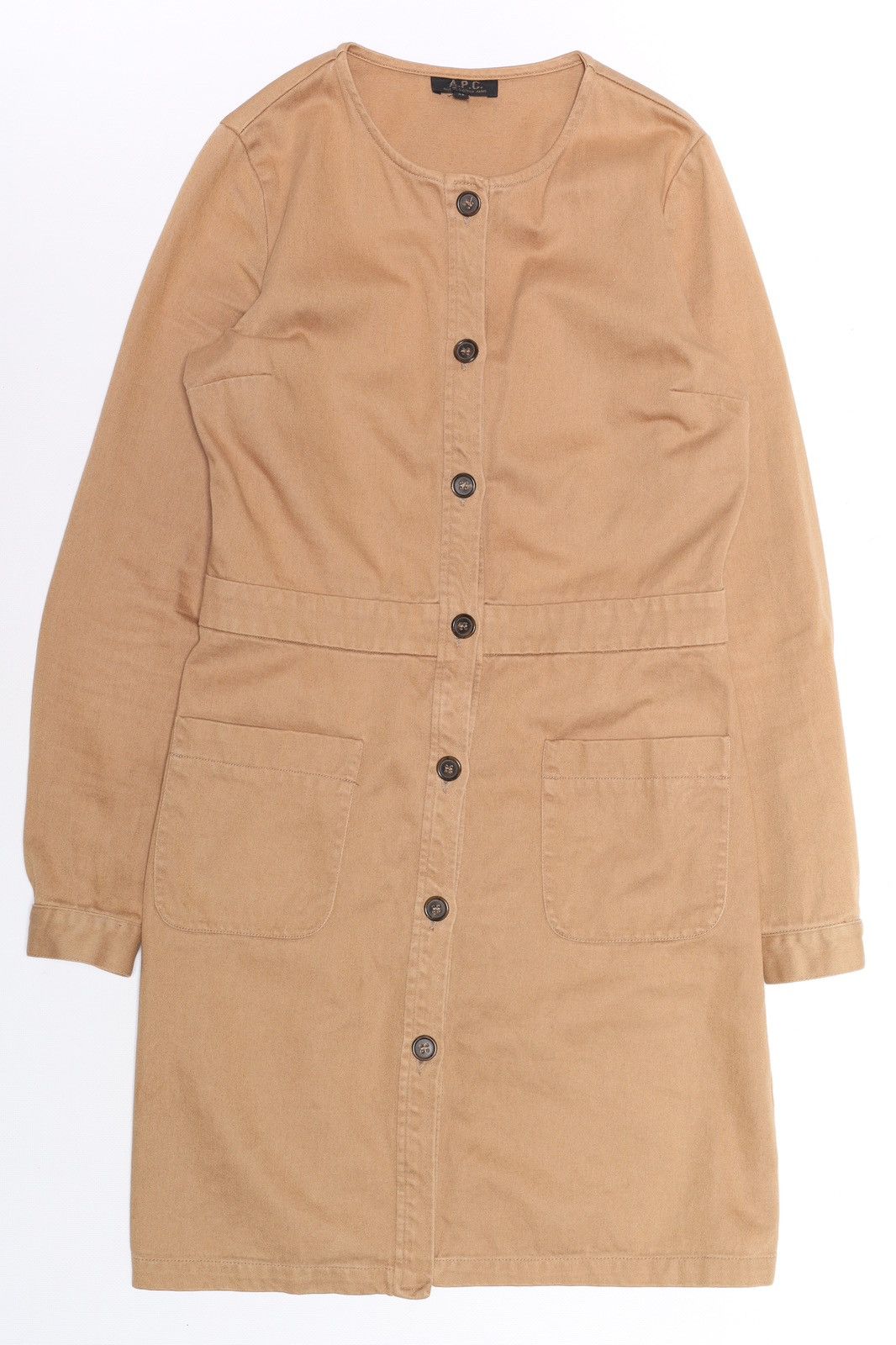 A.P.C. APC Cotton Beige Mid Dress Buttons a.p.c. Size XS / US 0-2 / IT 36-38 - 5 Thumbnail