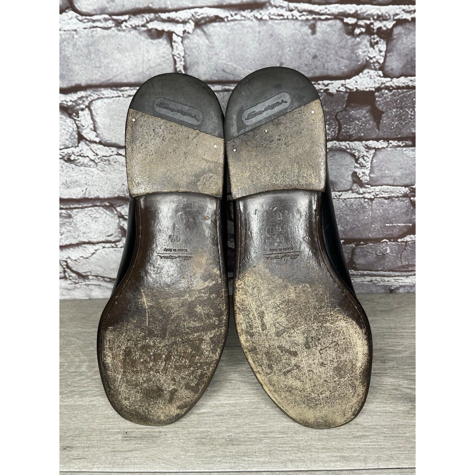 Santoni Santoni Black Leather Moc Toe Slip On Dress Loafers Shoes Me Size US 9.5 / EU 42-43 - 10 Thumbnail