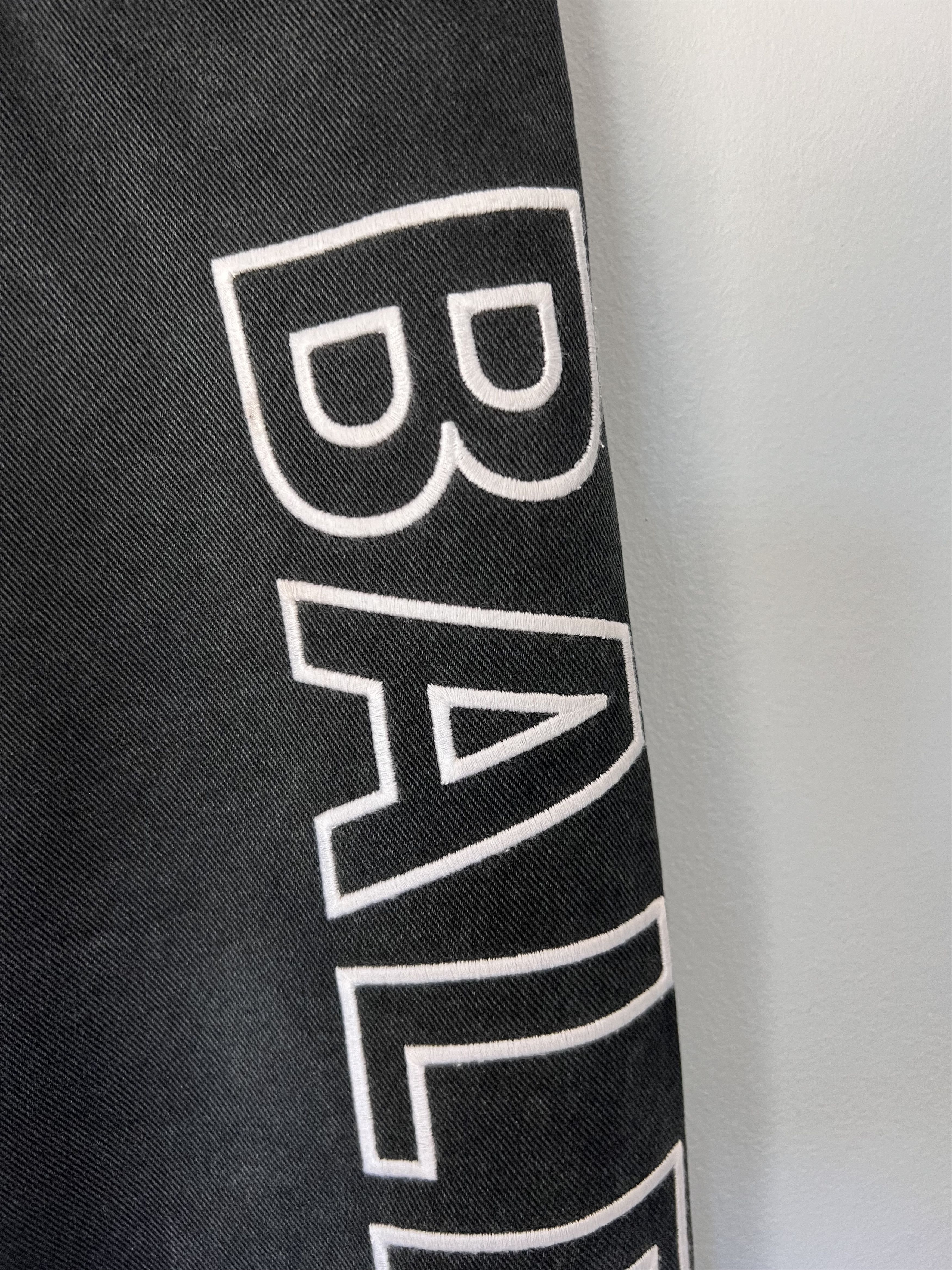 Balenciaga Balenciaga Embroidered Logo Baggy Denim in Black Size US 33 - 3 Thumbnail