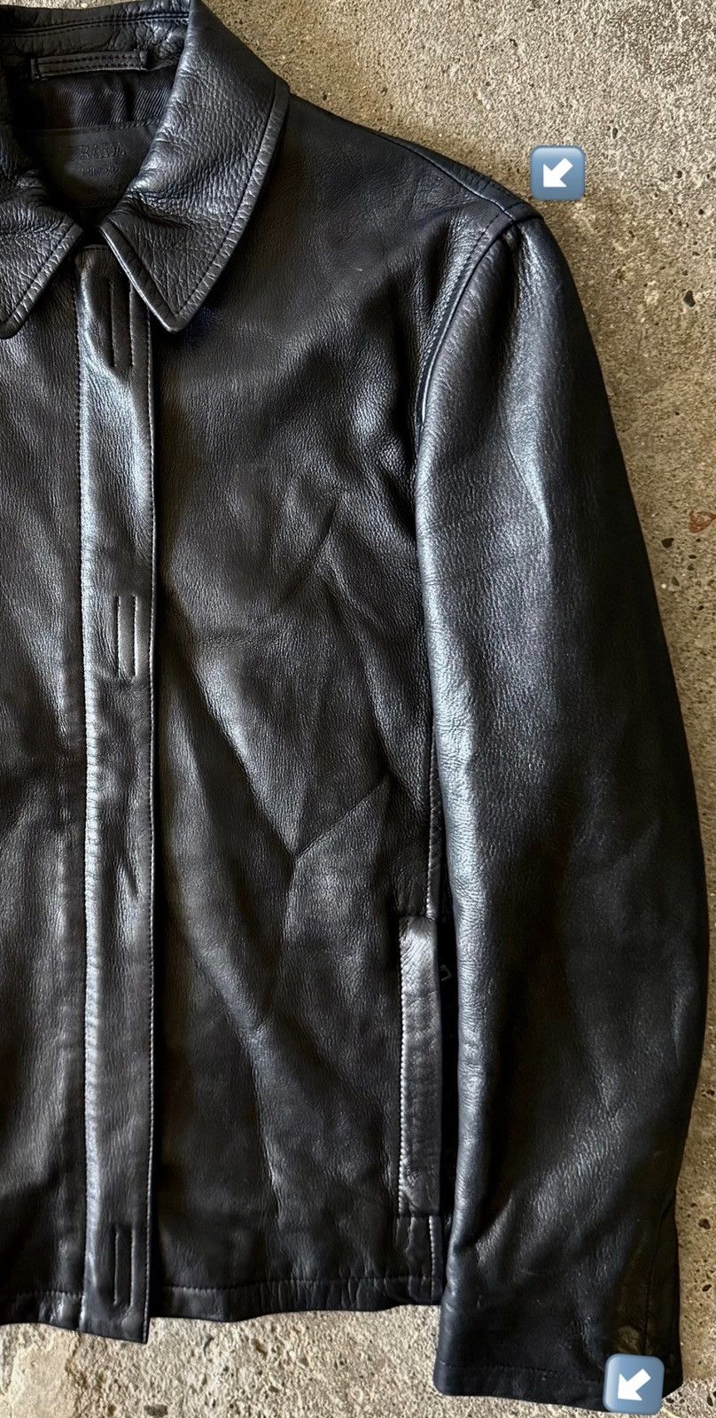 Prada Prada - 1999 - Velcro Zippered - Leather Jacket Size XS / US 0-2 / IT 36-38 - 24 Thumbnail