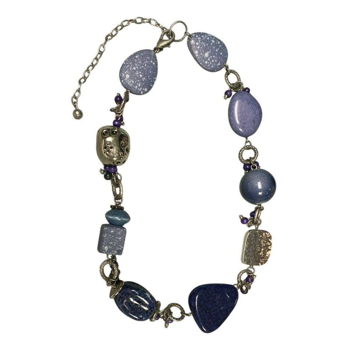 Other Handcrafted Vintage Blue Beaded Necklace With Unique Shapes Size ONE SIZE - 2 Thumbnail