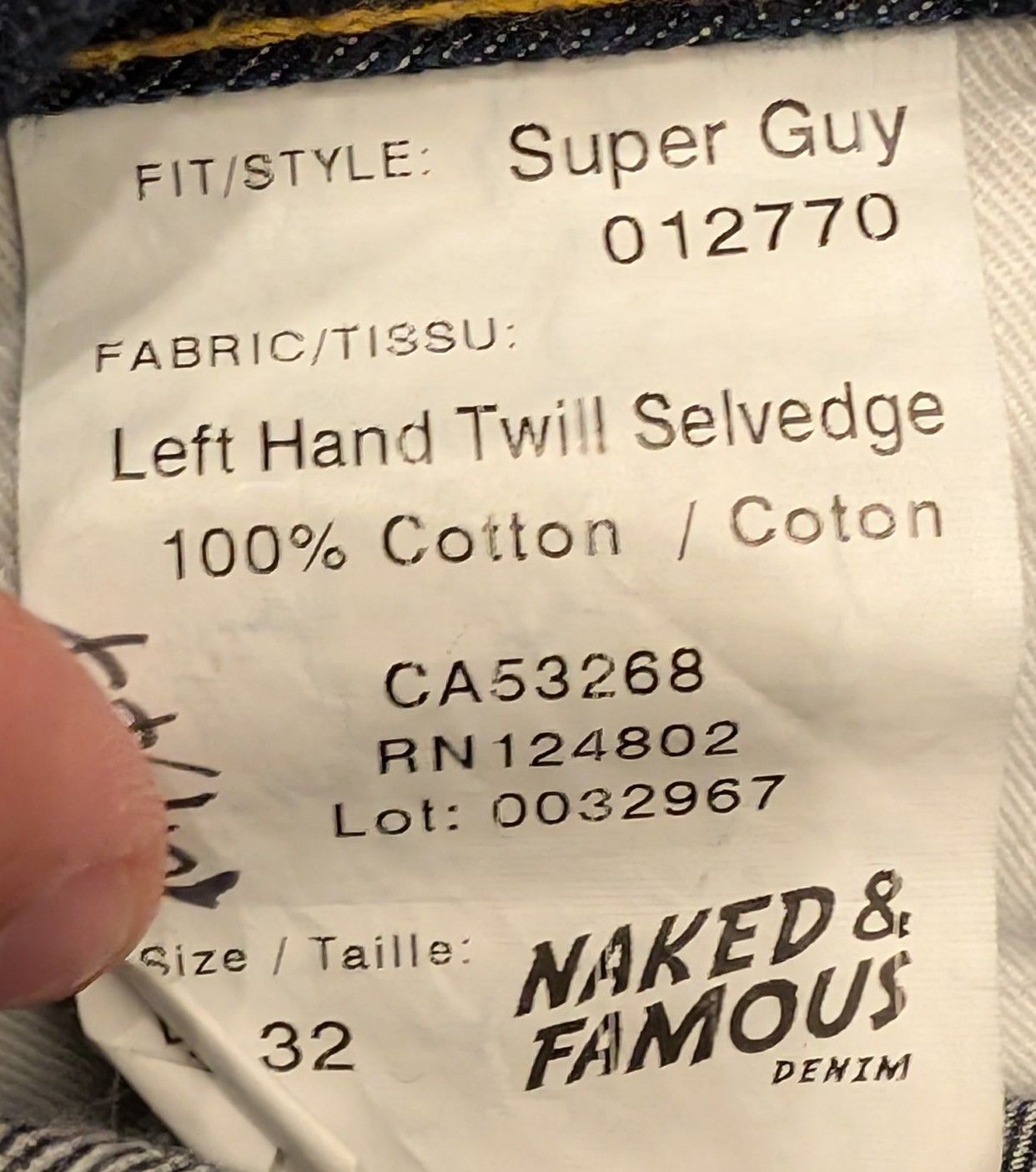 Naked & Famous Naked & Famous Left Hand Twill Selvedge Jeans Super Guy Size US 32 / EU 48 - 3 Thumbnail