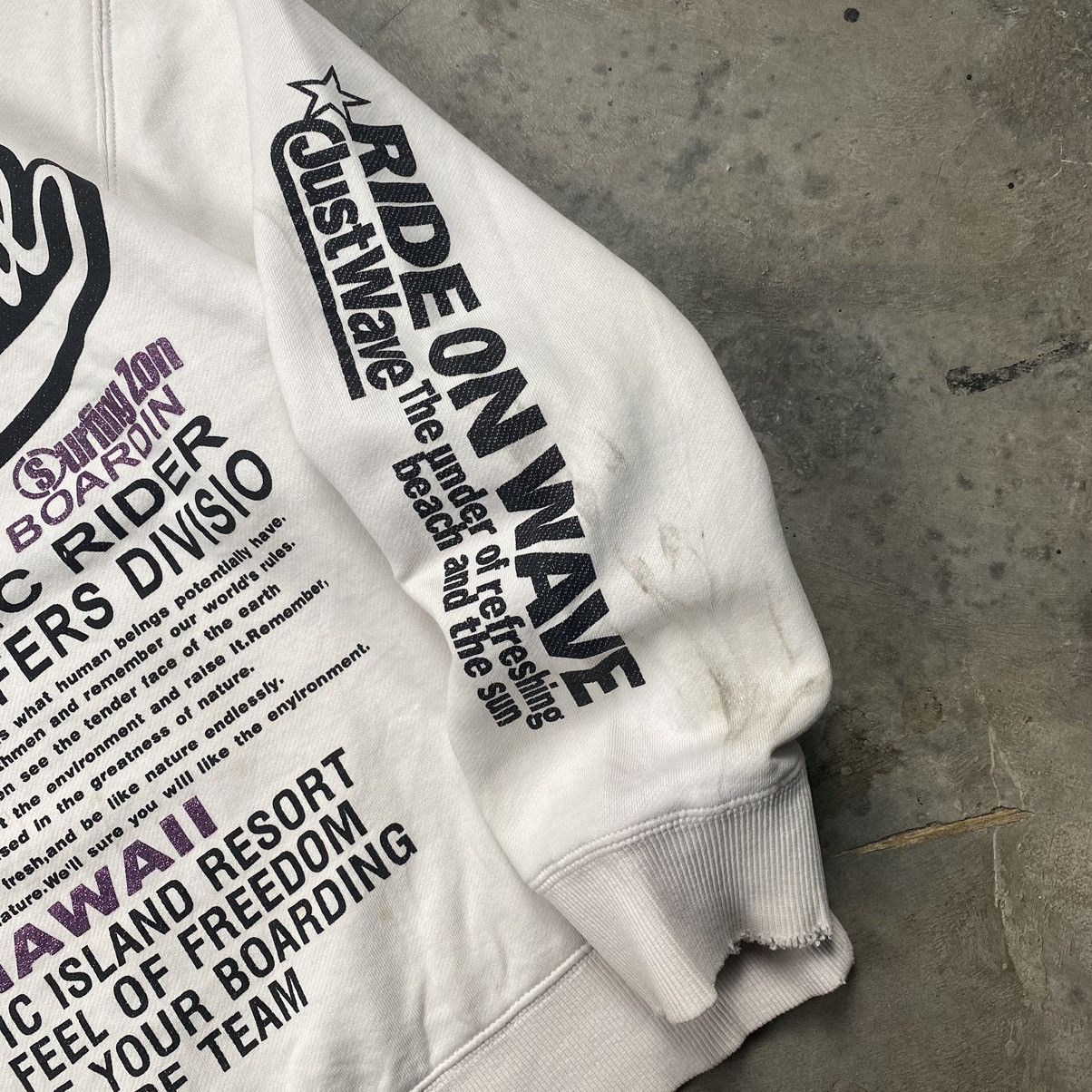 Affliction × Japanese Brand y2k Sorridere Japan Surf Poem Wording Crewneck Size US M / EU 48-50 / 2 - 3 Thumbnail