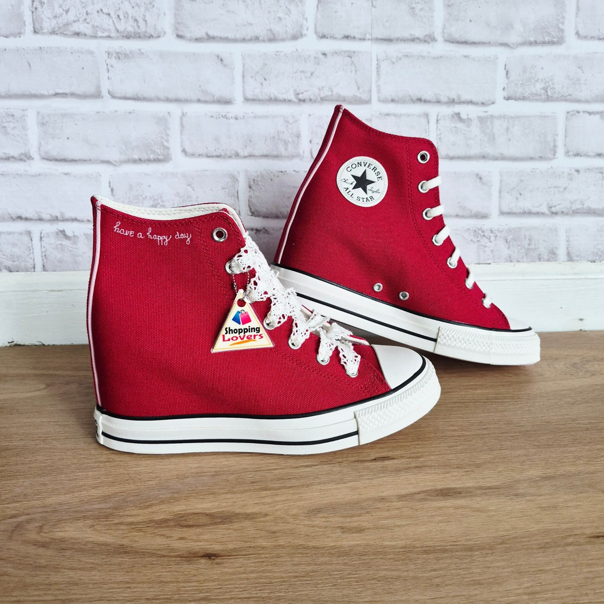 Converse ⭐Converse Chuck Wedge Platform Crochet Laces Hi Sz10.5 Women Size US 10.5 / IT 40.5 - 3 Thumbnail