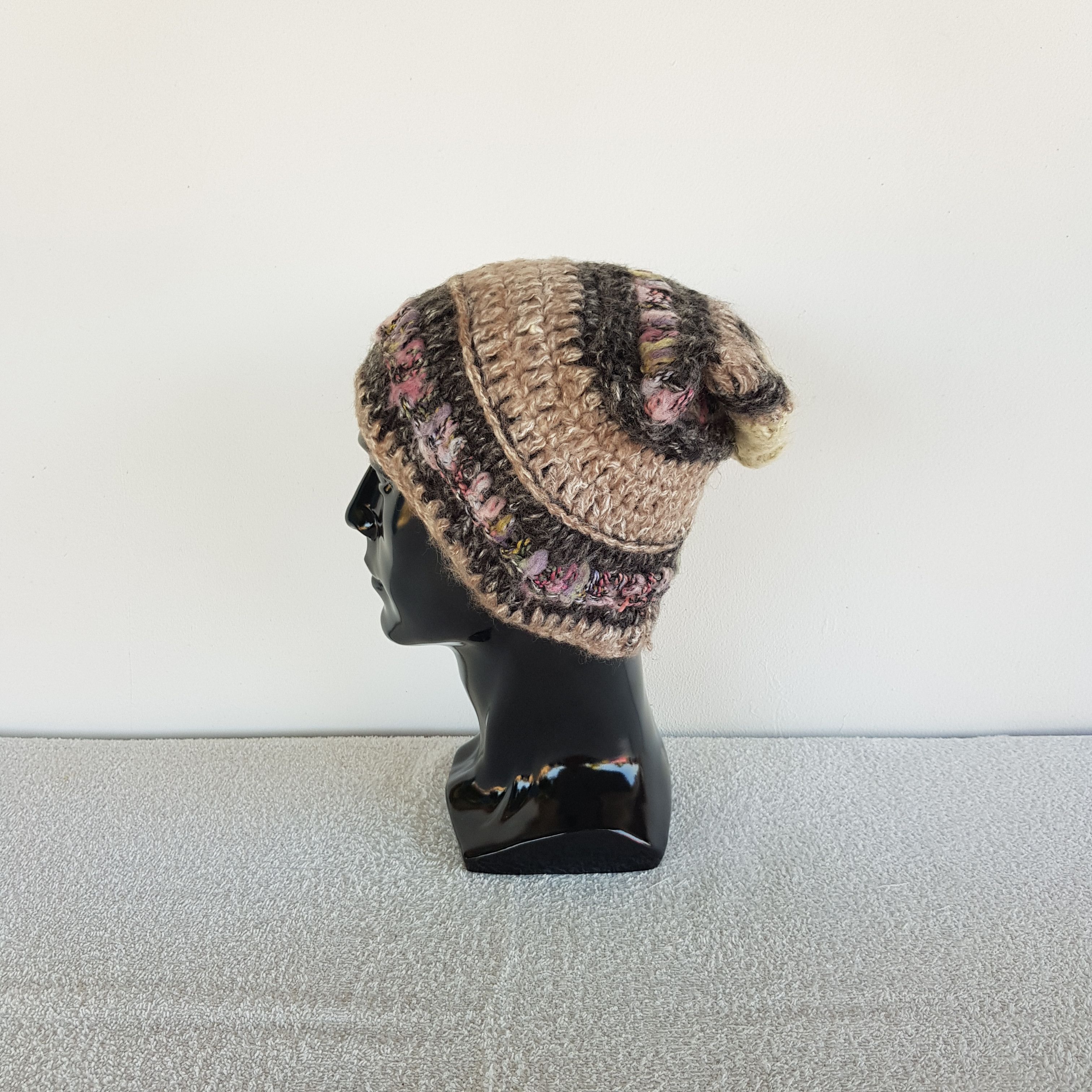 Homespun Knitwear × Other Vintage 90s Knitted Slouchy Beanie Crochet Snow Caps Hats Size ONE SIZE - 3 Thumbnail