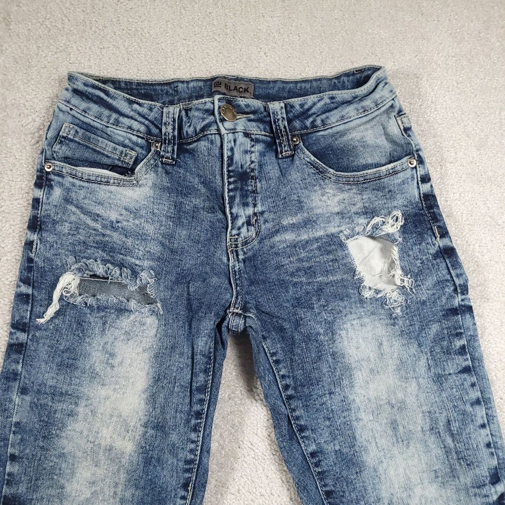 BKE BKE Buckle Black Jeans Womens 28 Distressed Ripped Skinny Flex Stretch Blue Denim Pants Jeans Size 28" / US 6 / IT 42 - 3 Thumbnail