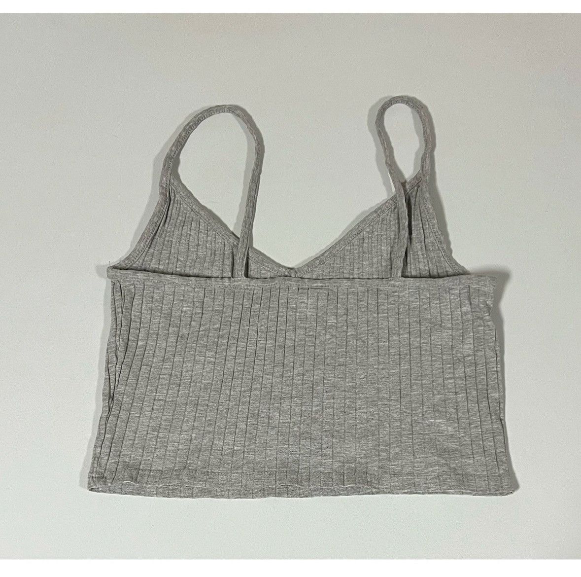 Vintage Gray V-Neck Tank Crop Top Cami Camisole Shirt Tee Size S 🩶 Size S / US 4 / IT 40 - 3 Thumbnail