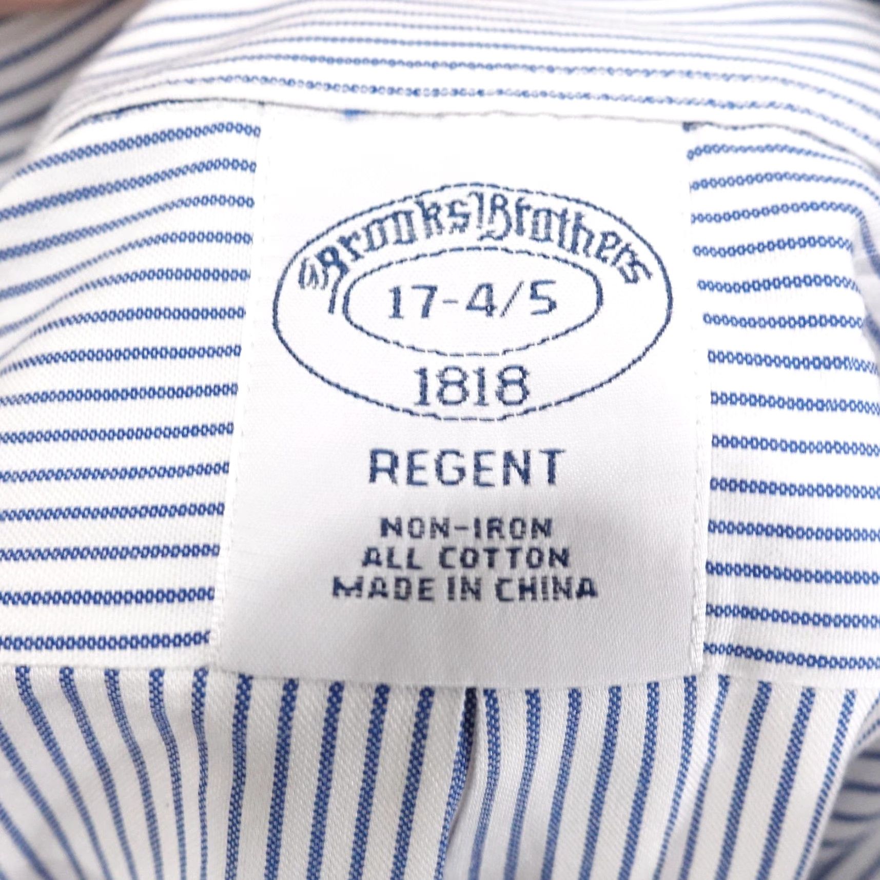 Brooks Brothers Brooks Brothers Dress Shirt Mens XL 17-4/5 Blue White Striped Regent Non-Iron Cotton Size US XL / EU 56 / 4 - 6 Thumbnail